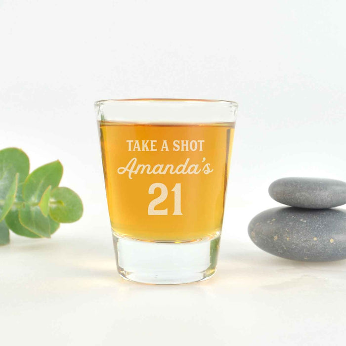 Personalised Engraved Classic 30th Birthday Shot Glass Present