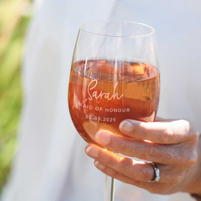 Wedding Wine Glass for Maid of Honour