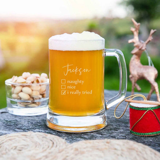 Personalised Engraved Christmas Beer Stein Mug Present