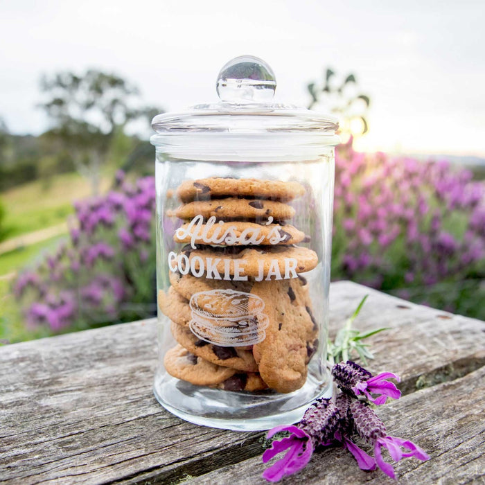 Custom Artwork Engraved Glass Cookie Jar Christmas Present