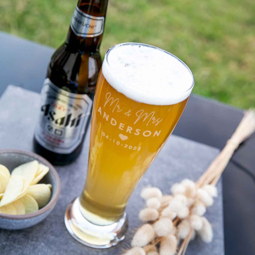 Customised Engraved Wedding Beer Glass for Best Man
