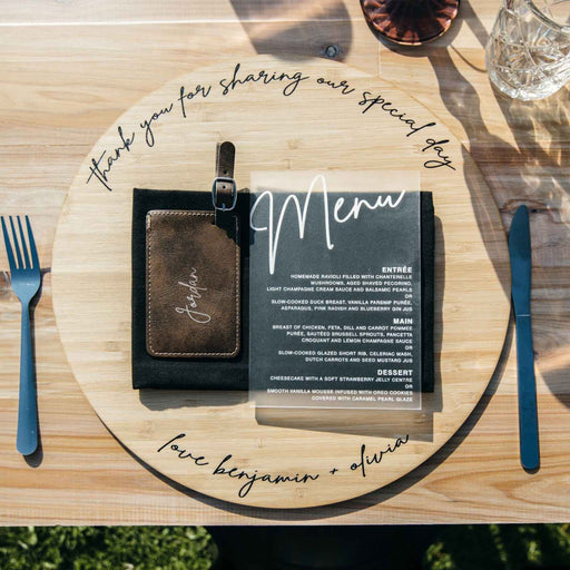 Personalised leatherette luggage tag wedding favour