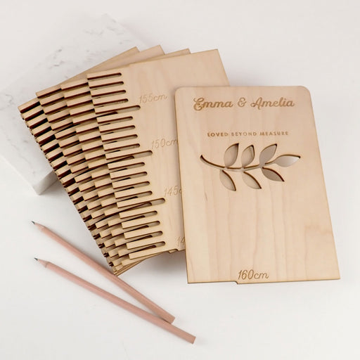 Personalised Engraved Wooden Beyond Measure Height Chart with Pencils