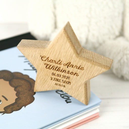 Customised Engraved Wooden Star Nursery Kids Room Decorations