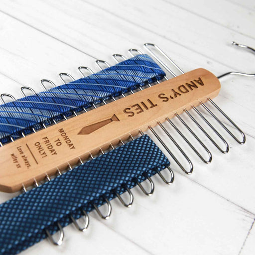 Customised Engraved Wood Tie Hanger Secret Santa Christmas Present