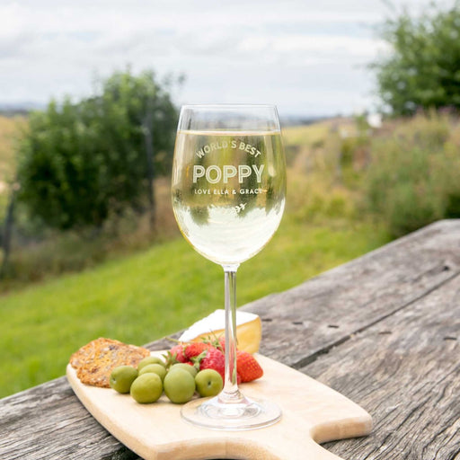 Customised Engraved Father's Day Wine Glass Present