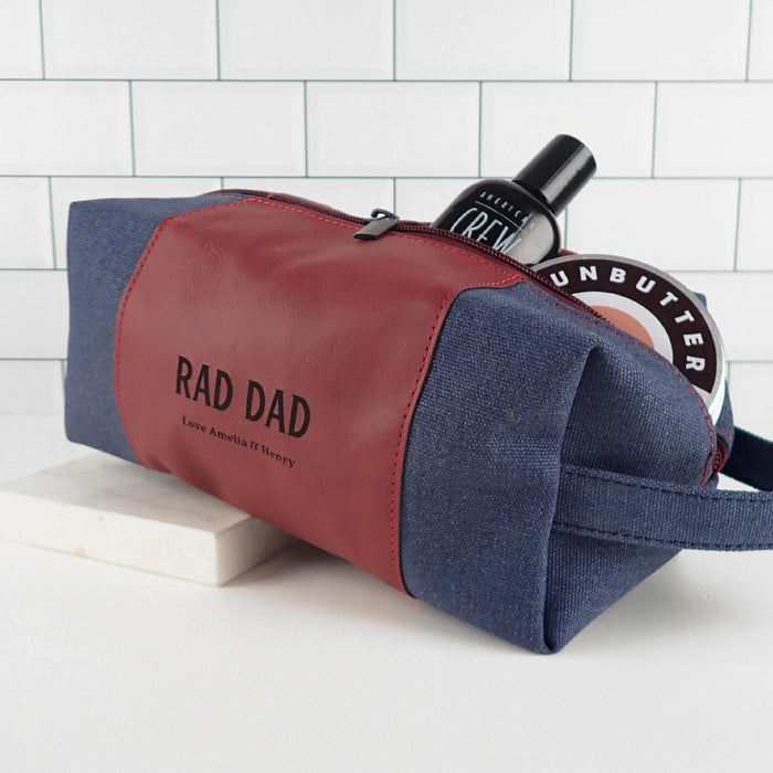 Personalised leatherette toiletries bag for Father's Day