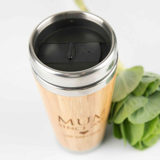 Custom Designed Engraved Mother's Day Bamboo Travel Mug  Present