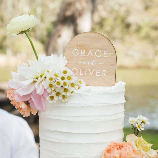 Personalised Printed Cake Wooden Arch Topper