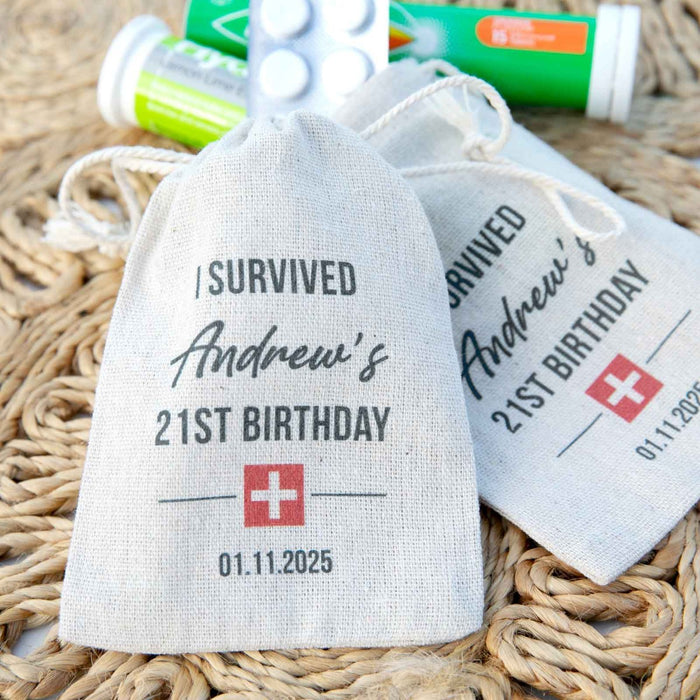 Personalised Colour Printed Birthday Party Hangover Guest Presents