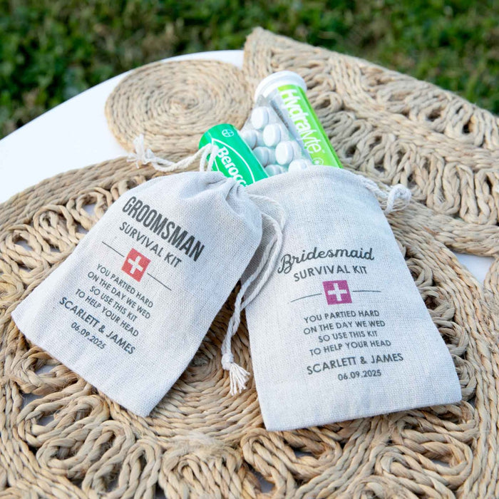 Personalised Colour Printed Wedding Bridal Party Hangover Kit