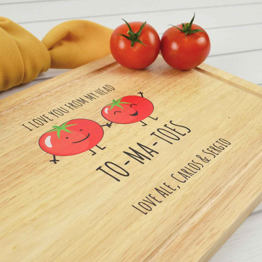 Customised Colour Printed Kitchen Vegetable Puns Jokes Wooden Cheese Board