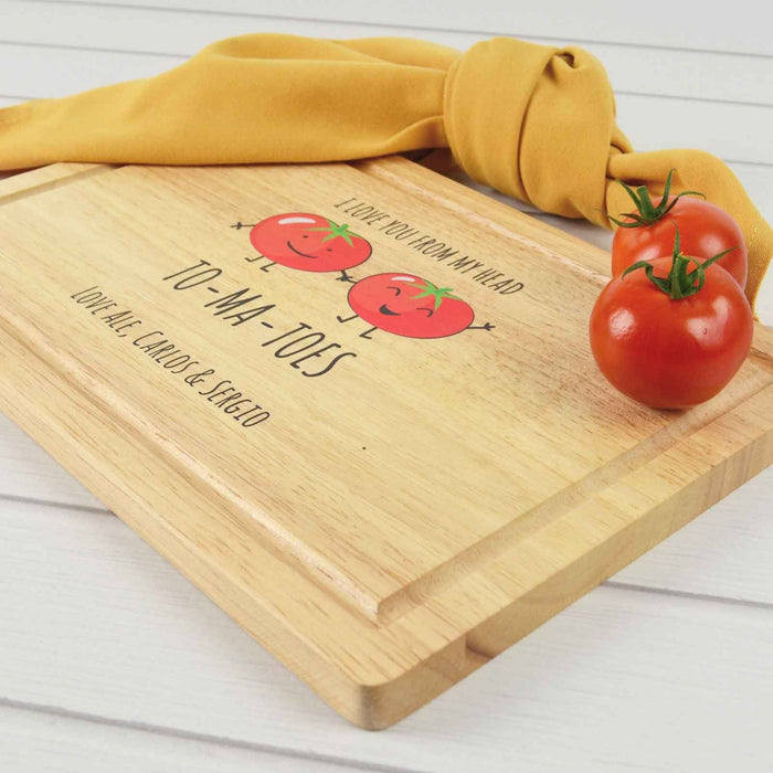 Custom Colour Printed Kitchen Vegetable Puns Jokes Wooden Rectangle Serving Board