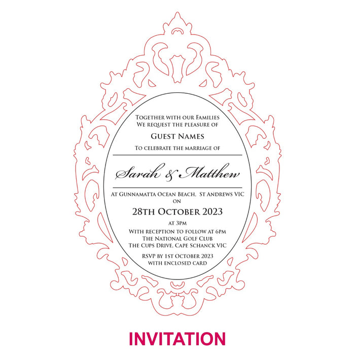 Engraved Acrylic Regal Laser Cut Wedding Invitation