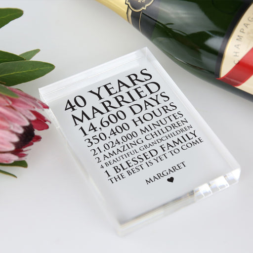 Custom Designed Colour Printed Valentine's Rectangle Clear Acrylic Present