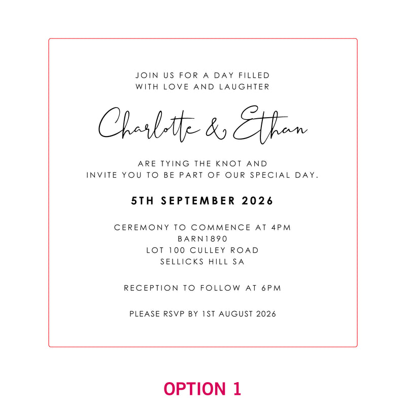 Engraved Square Acrylic Wedding Invitations