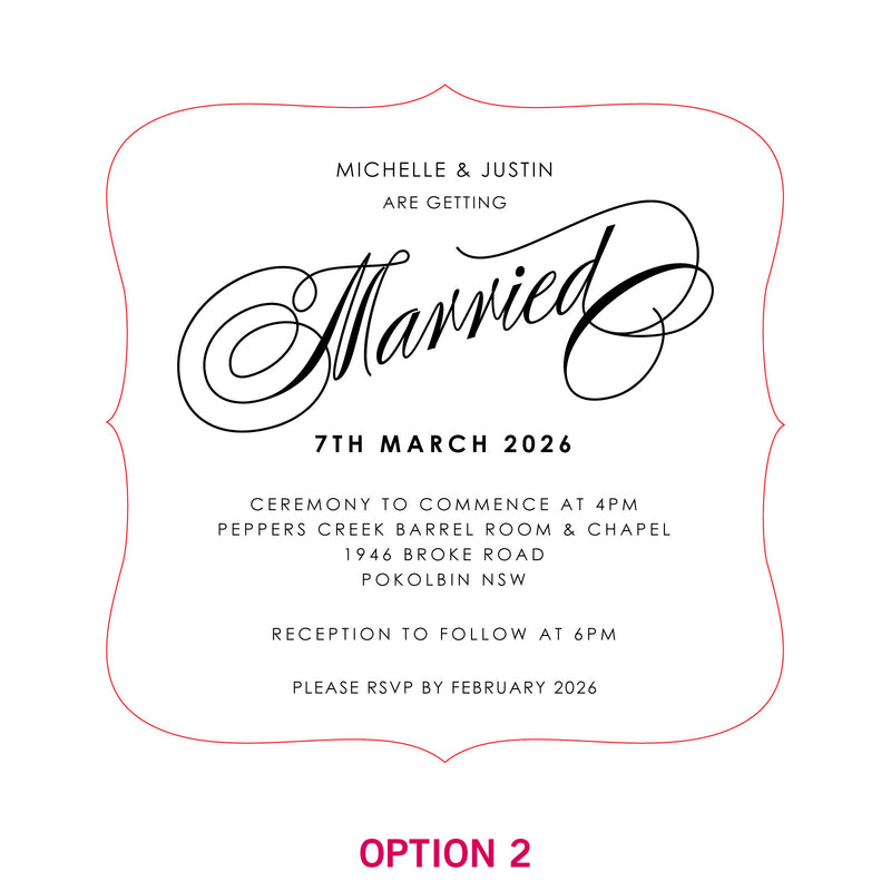 Engraved Royal Style Mirror Acrylic Wedding Invitations