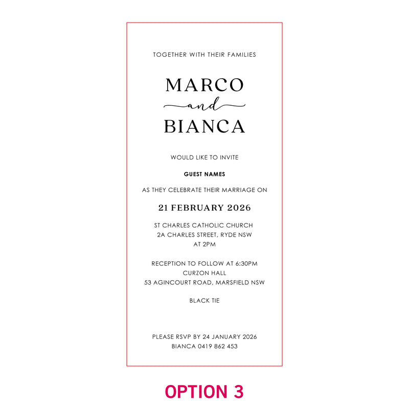 DL Engraved Wooden Wedding Invitations