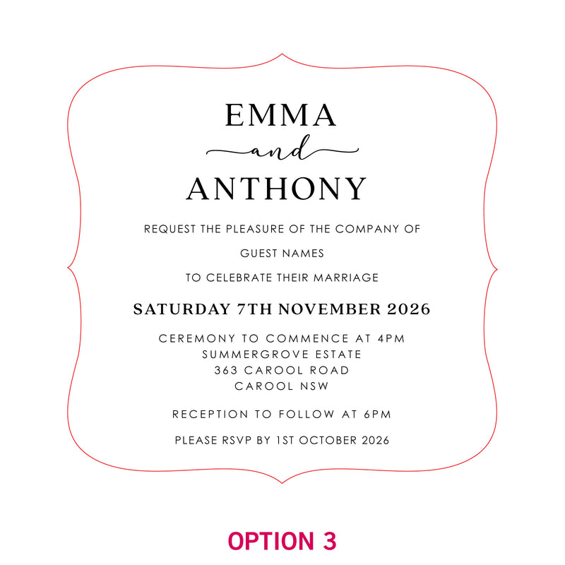 Engraved Royal Style Acrylic Wedding Invitations