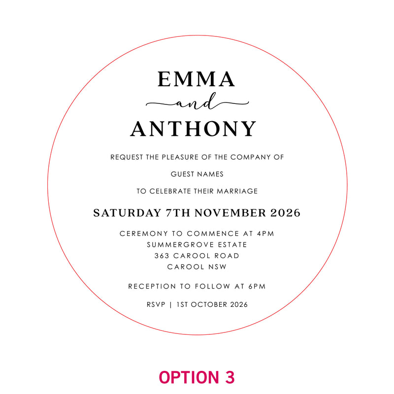 Engraved Round Acrylic Wedding Invitations