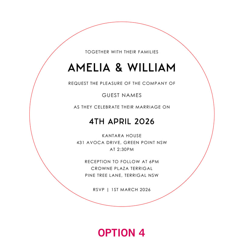 Engraved Round Acrylic Wedding Invitations