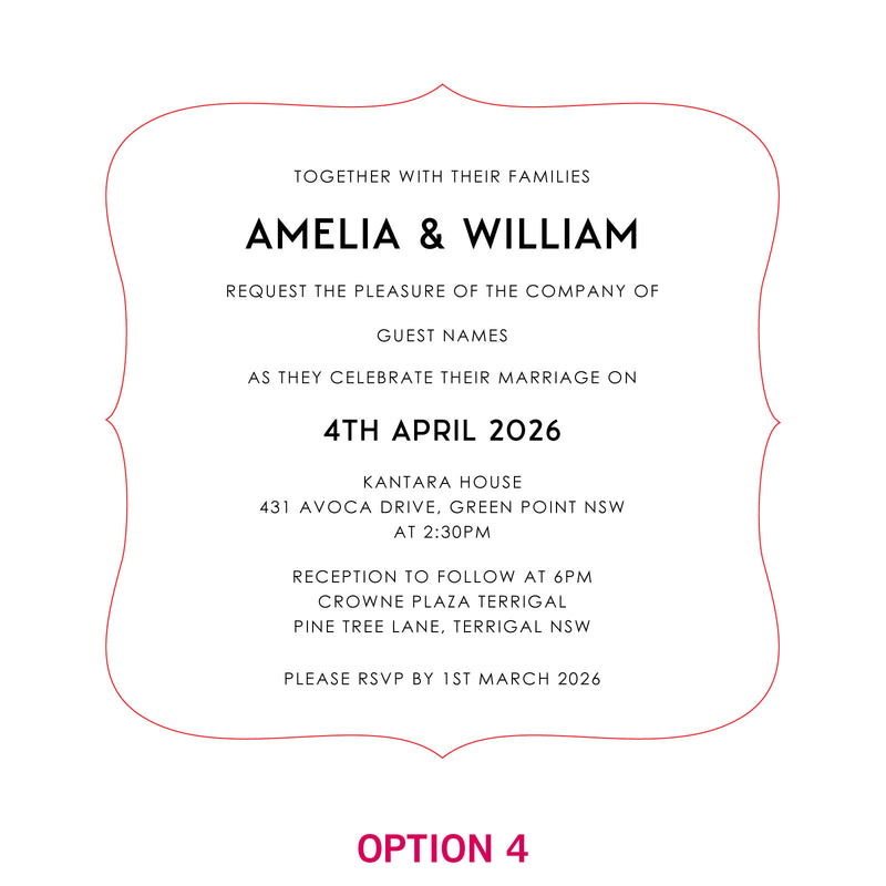 Engraved Royal Style Acrylic Wedding Invitations