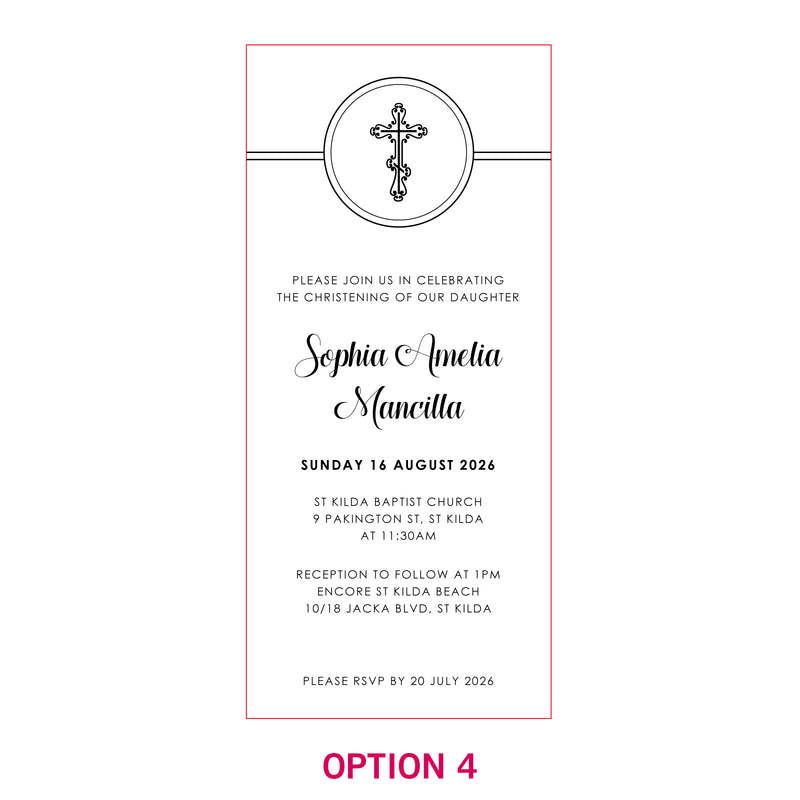 DL Engraved Wooden Christening Invitations