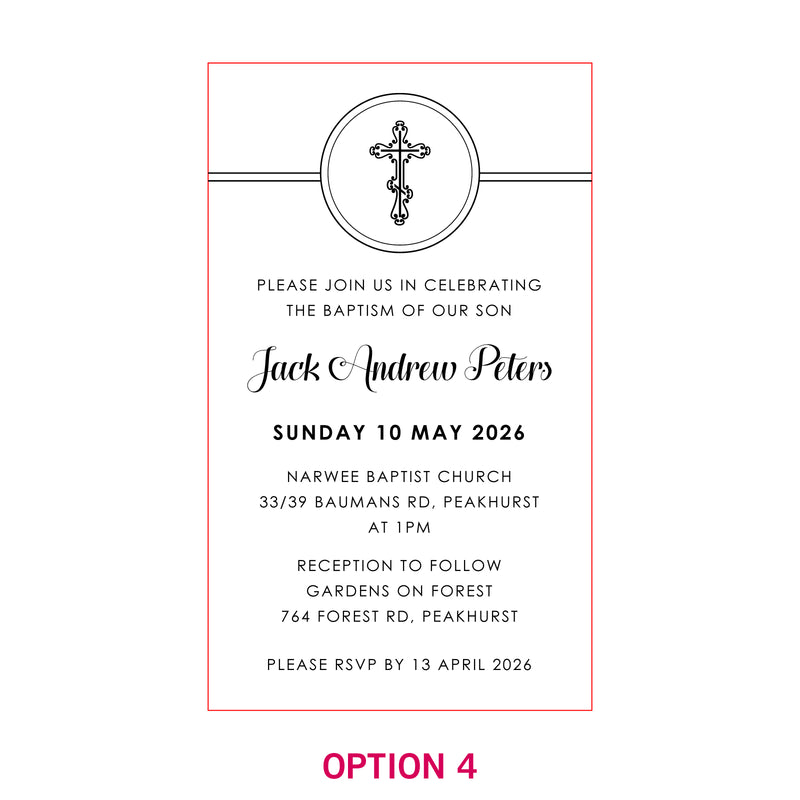 11B Engraved Wooden Christening Invitations