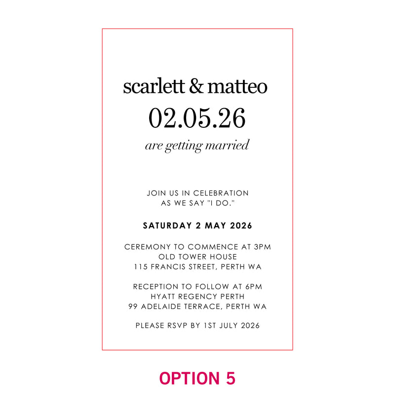 11B Engraved Mirror Acrylic Wedding Invitations