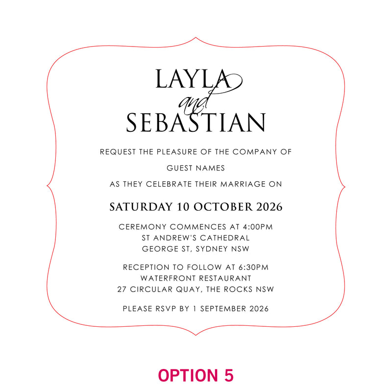 Engraved Royal Style Acrylic Wedding Invitations