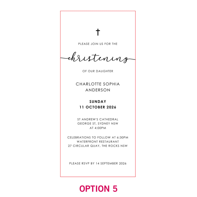 DL Engraved Wooden Christening Invitations