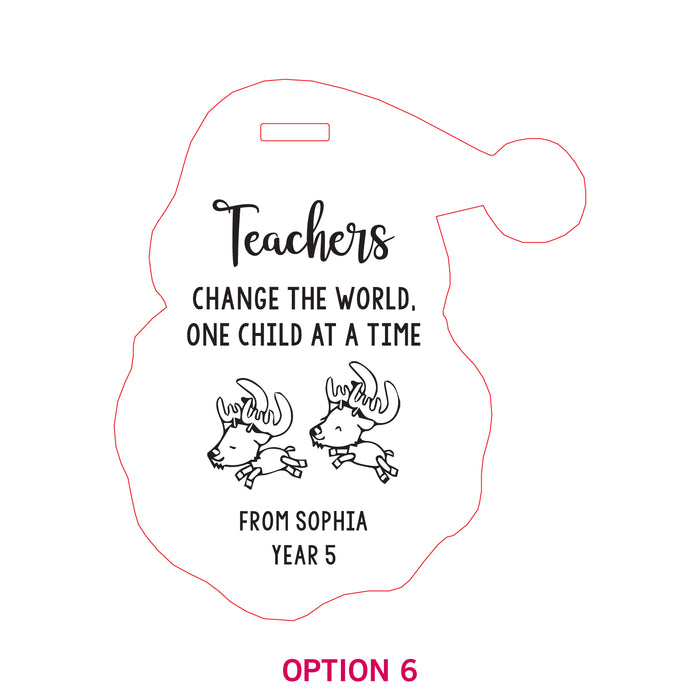 Engraved Acrylic Christmas Teacher's Decoration