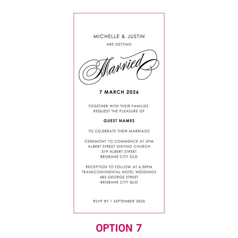 DL Engraved Mirror Acrylic Wedding Invitations