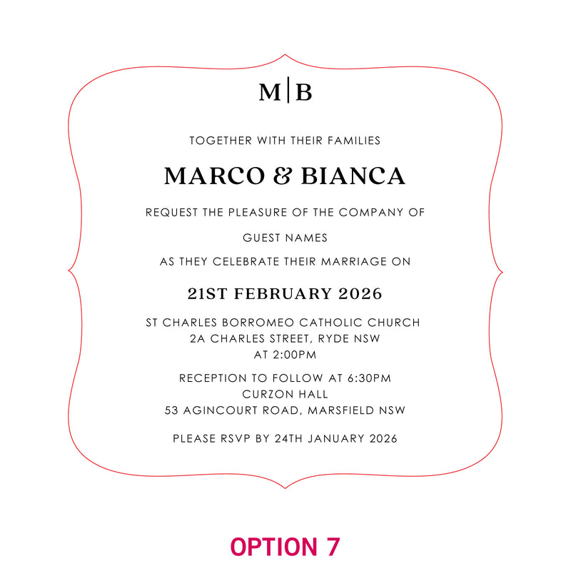 Engraved Royal Style Acrylic Wedding Invitations