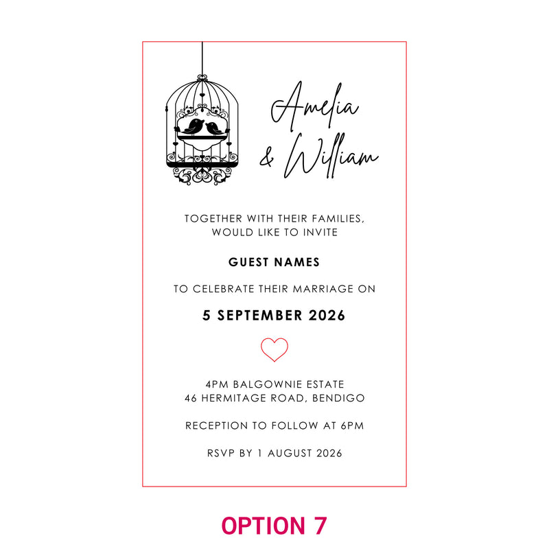 11B Engraved Wooden Wedding Invitations
