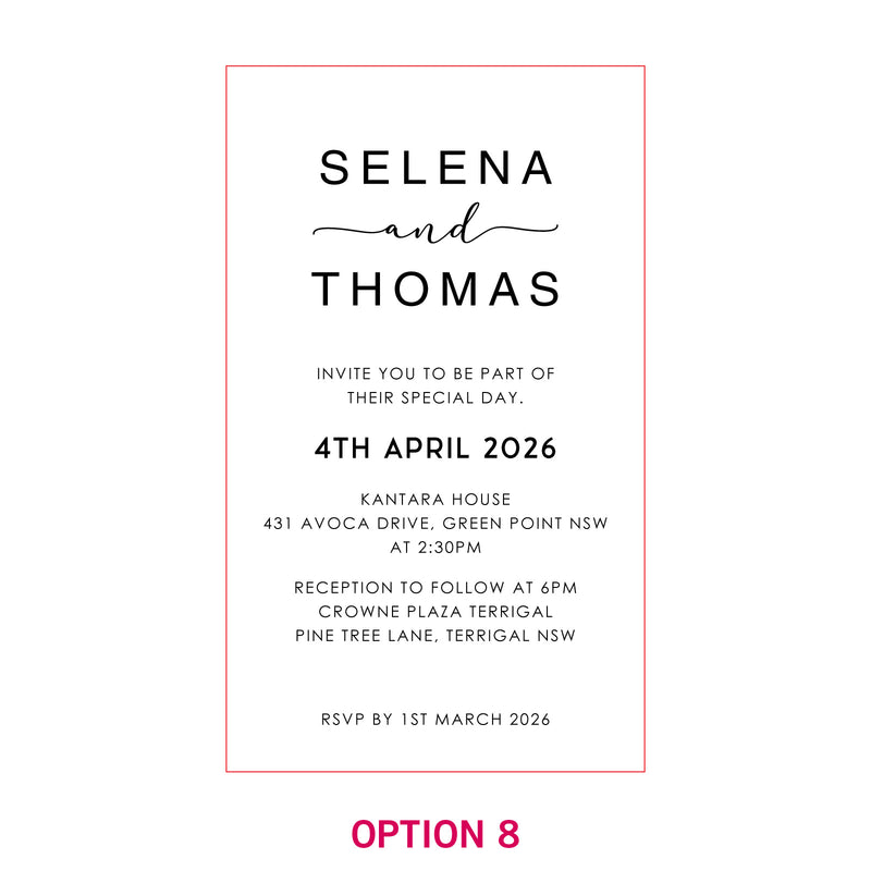 11B Engraved Acrylic Wedding Invitations