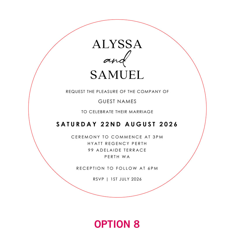 Engraved Round Acrylic Wedding Invitations