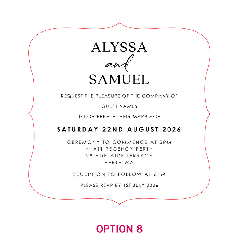 Engraved Royal Style Acrylic Wedding Invitations