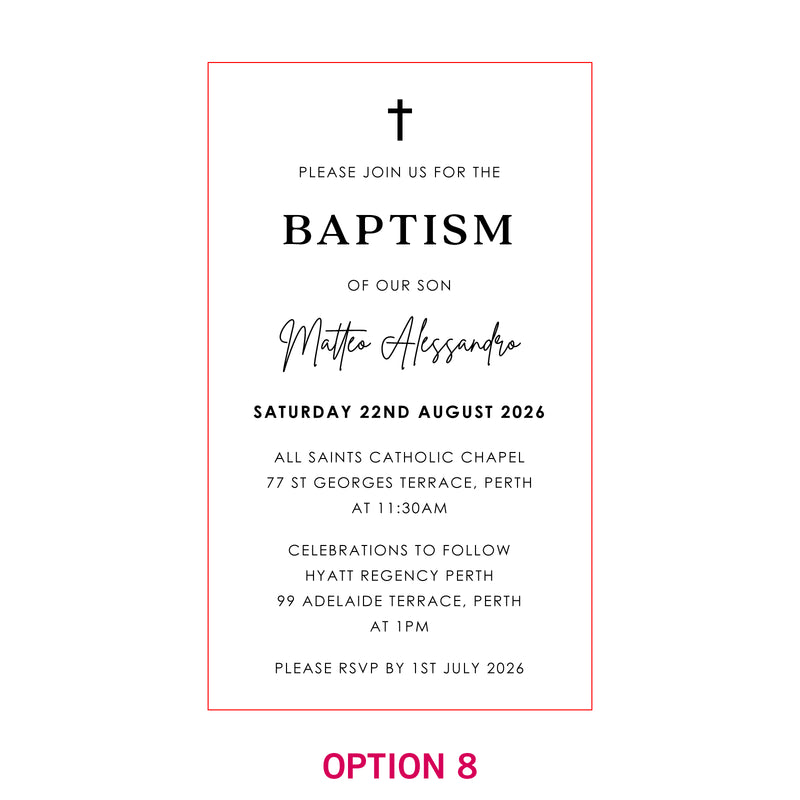11B Engraved Wooden Christening Invitations