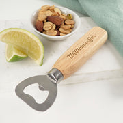 Customised Engraved Name Wooden Handle Bottle Opener Christmas Present