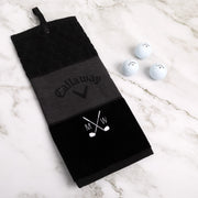 Embroidered golf towel with monogram and durable fabric for club cleaning