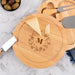 Engraved cheese board with initials and three-piece knife set in hidden drawer – festive gift idea for cheese lovers