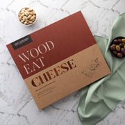 Custom design cheese board gift in book-style kraft packaging