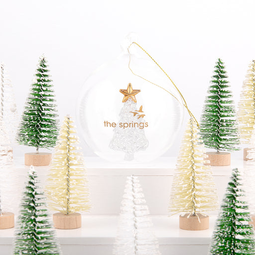 Personalised glass Christmas bauble with company logo - perfect corporate Christmas gift.