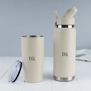 Personalised stone water bottle and tumbler gift set with custom laser engraving for everyday use.