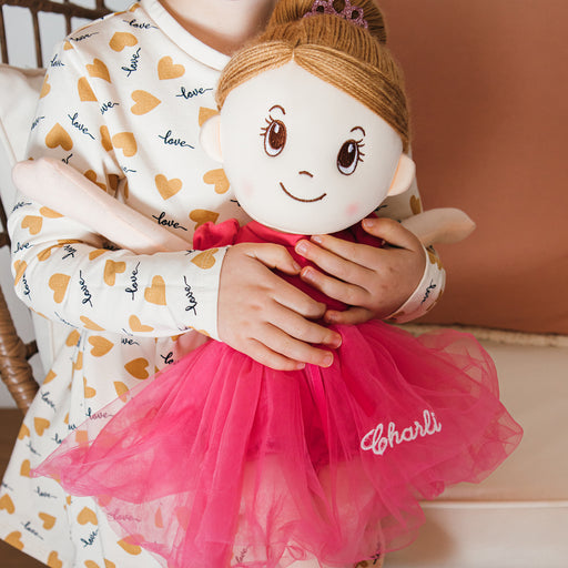 Personalised ballerina doll with embroidered name on skirt