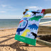 Custom Boy Name Embroidered Dinosaur Beach Towel Gift for Kids