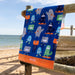 Personalised Embroidered Monster Kids Beach Towel