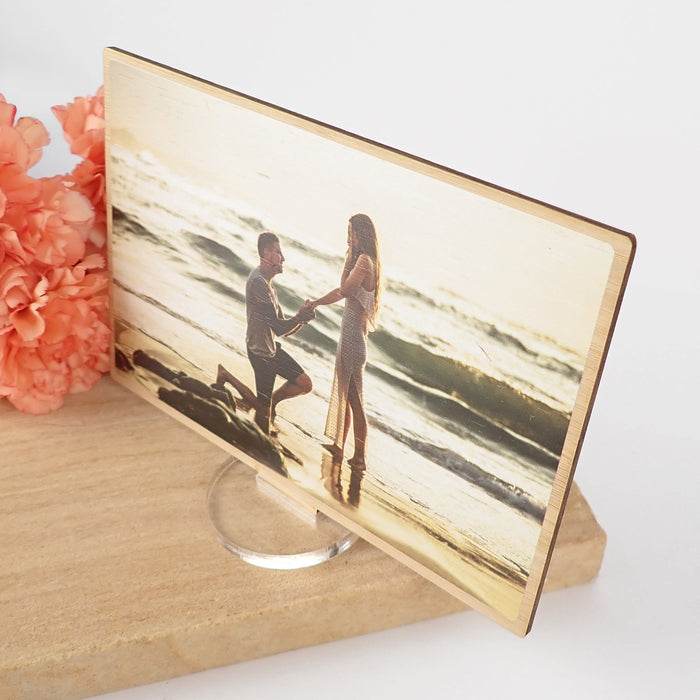 Customised Full Colour Proposal photo on Bamboo Wooden Frame Present