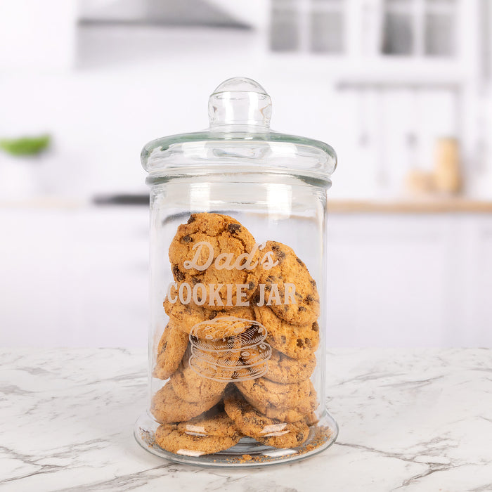 Engraved 1200ml Glass Cookie Jar